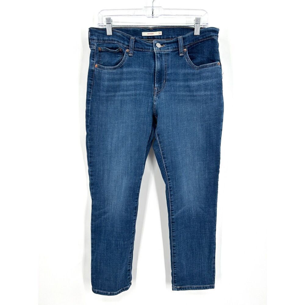 LEVI'S Women's Boyfriend High Rise Slim Straight Leg Blue Denim Jeans Size 30